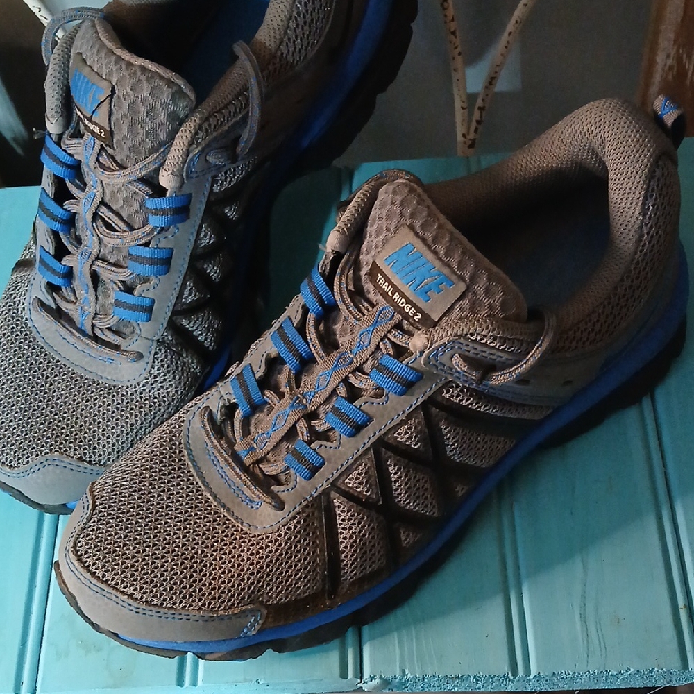 Nike Mesh Sneakers in Gray and Blue
